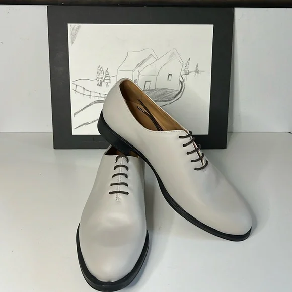 Hockerty Wholecut Oxford Off White Leather Shoes Men’s Size US 9 Wholecut Oxford shoes in white leather main image 3